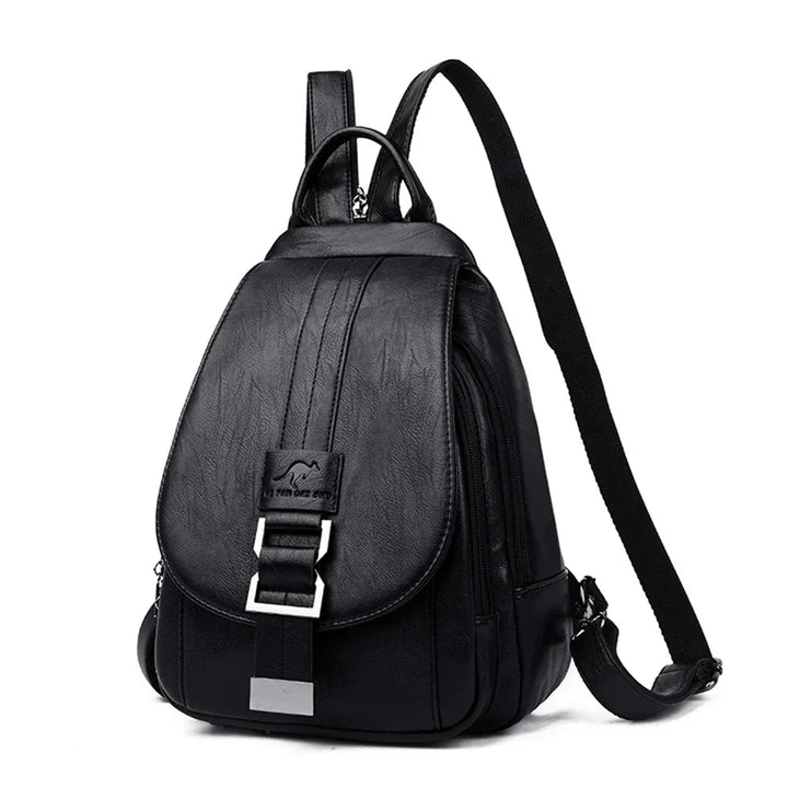 Luxury women's water-resistant sheepskin leather backpack. Perfect fashion bag for travel and daily use.