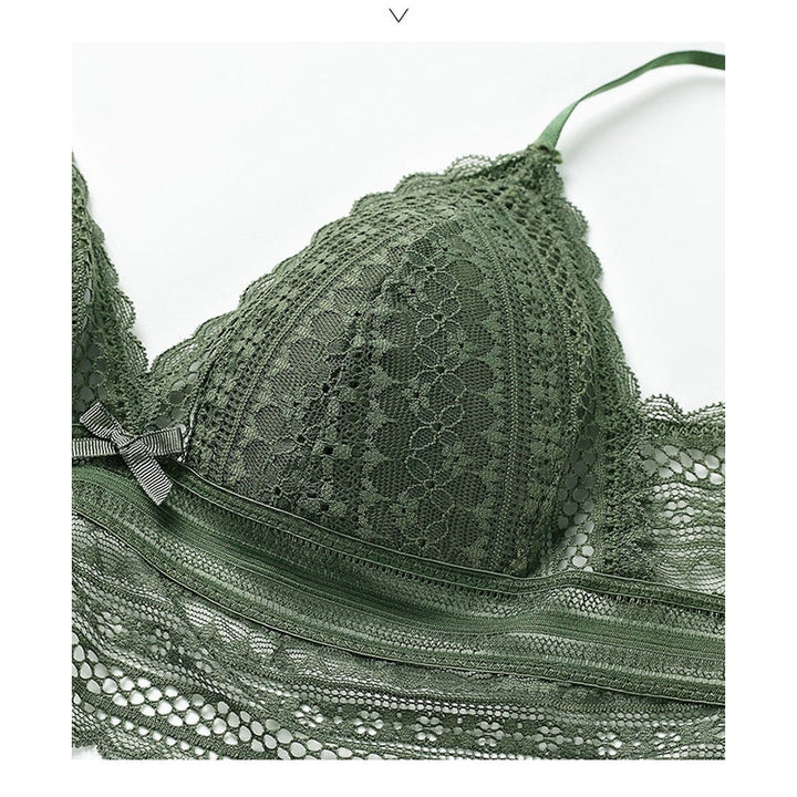 Women's elegant backless triangular bra, crafted with delicate lace for comfort.