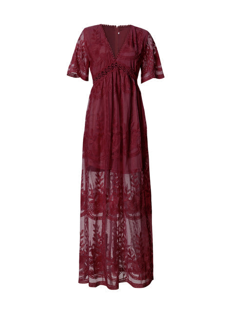 Chic women's flowy maxi dress, combining elegant style with comfortable wear for any occasion.