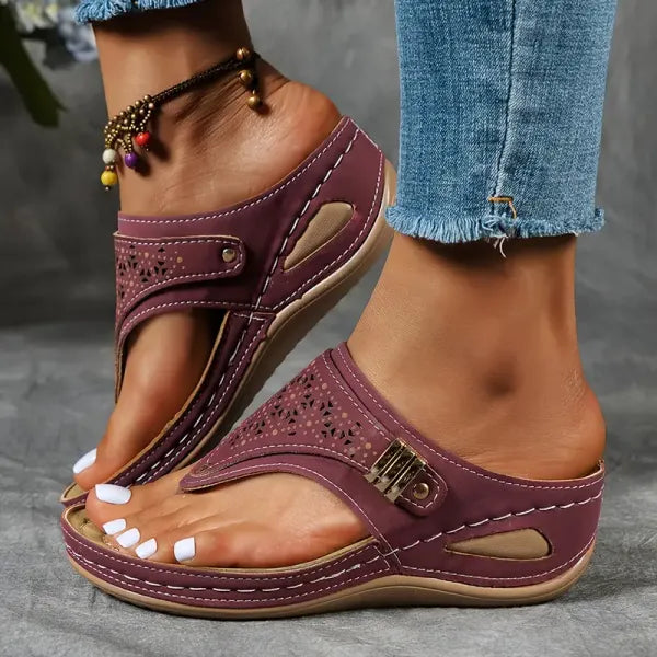 Stylish women's wedge sandals, orthopedic comfort shoes for casual daily wear. Perfect for walking & summer.