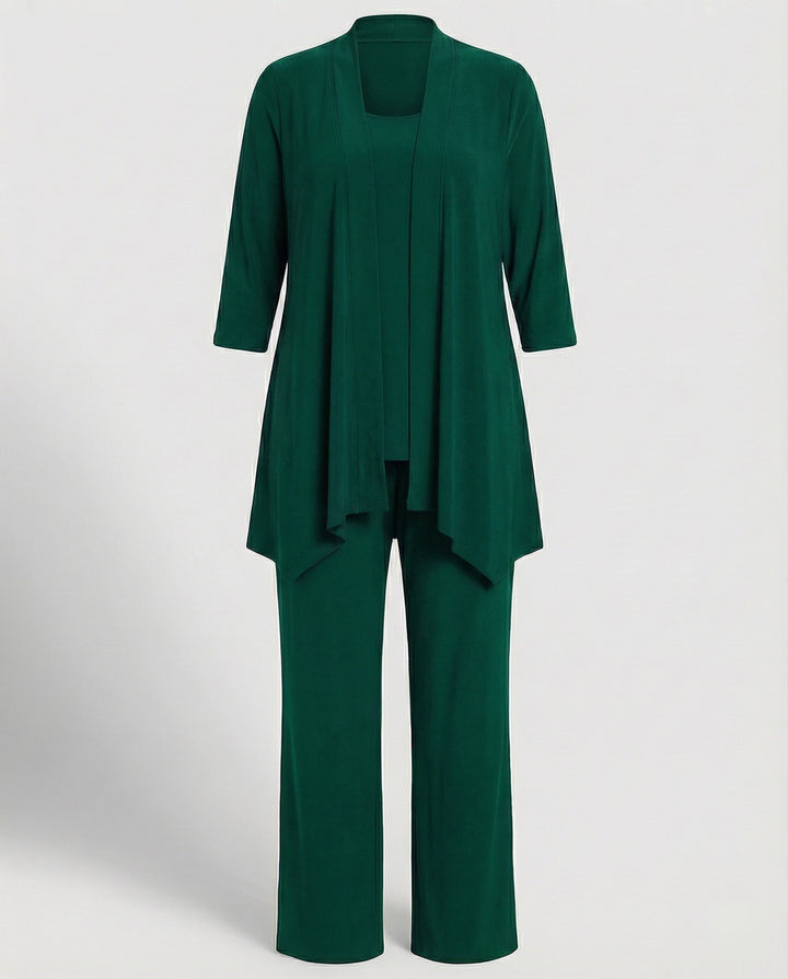 Business casual women's three-piece suit set with a stylish blazer, offering chic and versatile fashion.