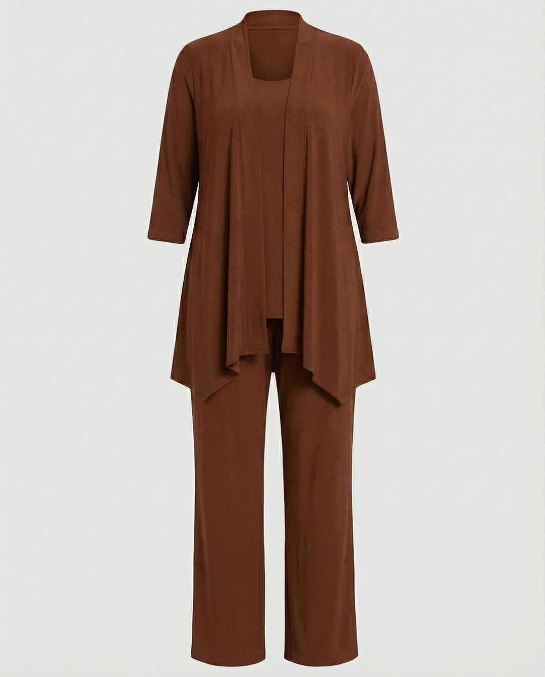 Chic women's 3-piece pantsuit for versatile style: tailored blazer, vest & pants for business & formal events.
