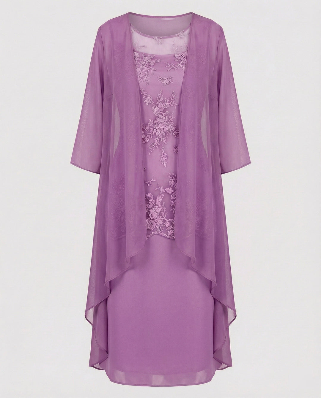 Complete women's two-piece outfit with 3/4 sleeves & elegant design. Versatile for casual wear, ladies' fashion, or travel.