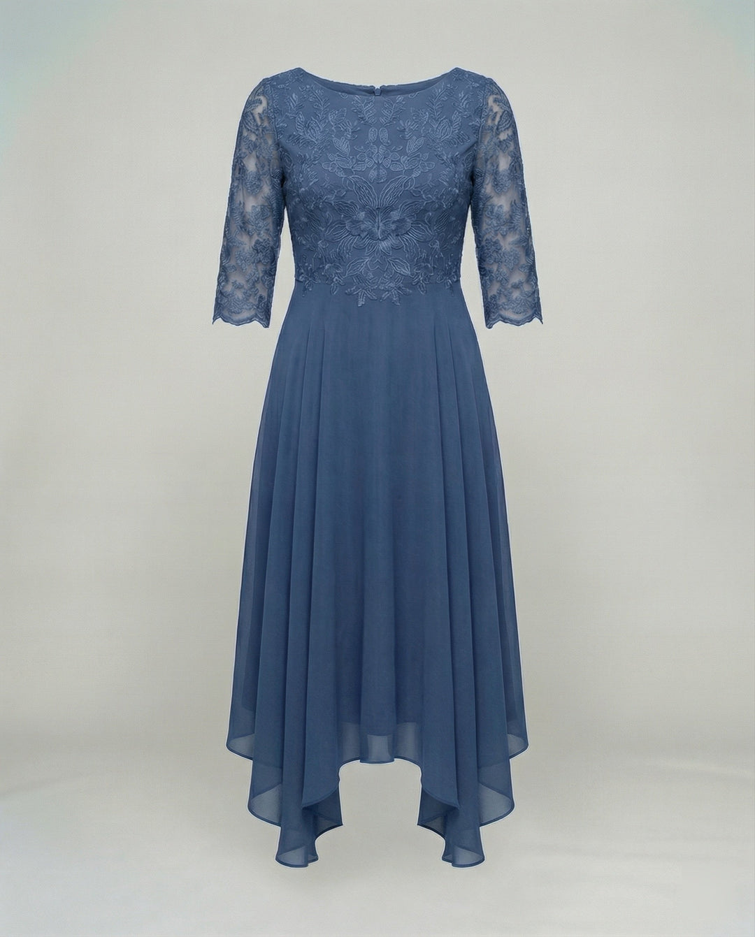 Women's elegant embroidered midi dress, ideal for wedding guests, parties, or formal events.
