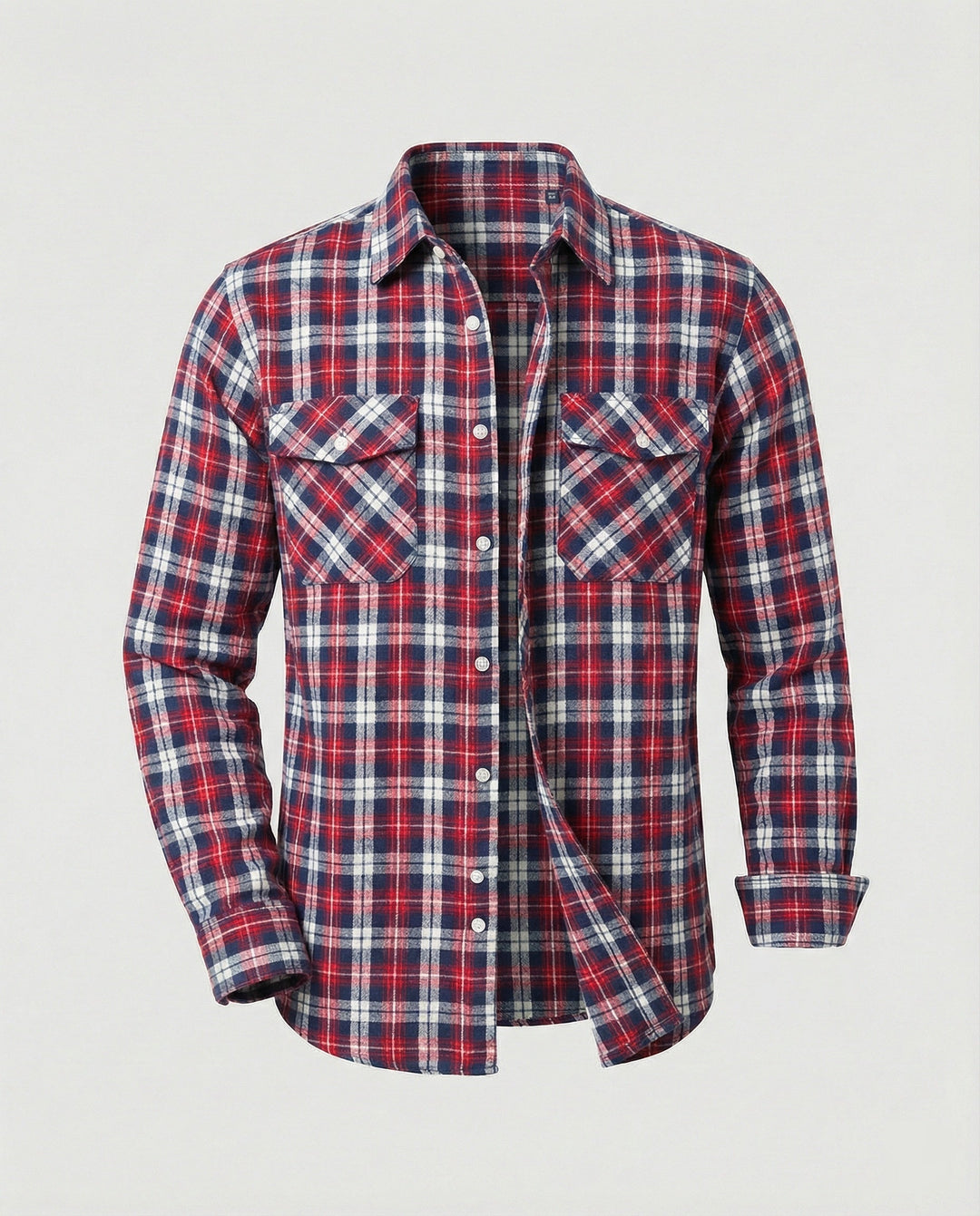 Men's casual button-up plaid shirt, long sleeve, great for autumn layering and versatile everyday style.