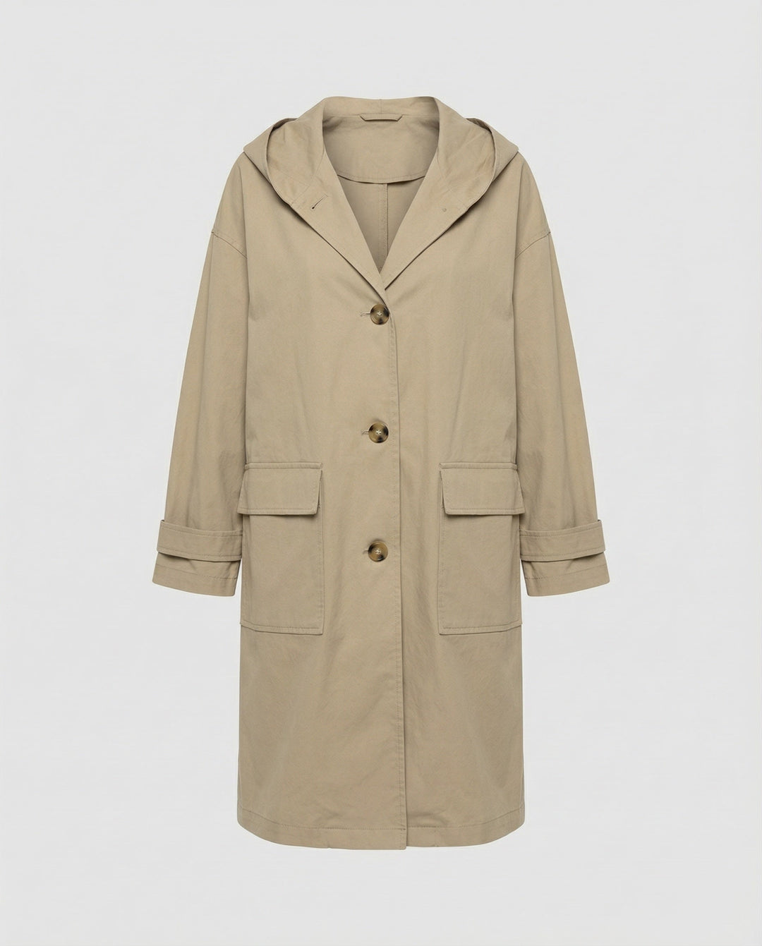 Stylish women's long waterproof trench coat, a classic and elegant rain jacket for ultimate windproof protection.