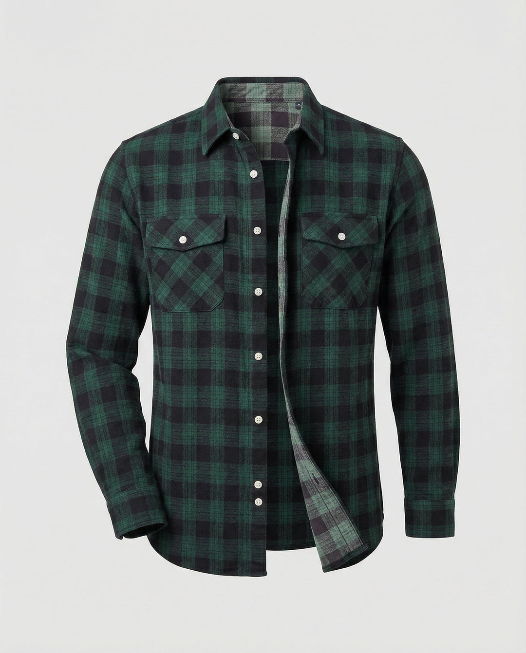 Relaxed fit men's checked shirt, long sleeve, comfortable casual button-up for daily wear and layering.