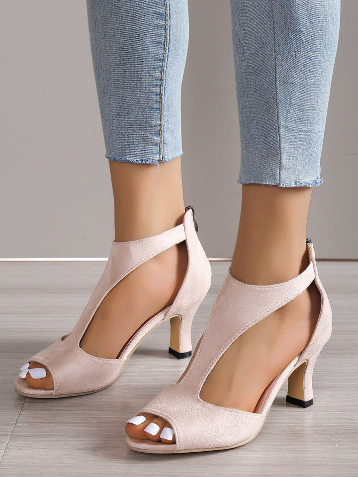 Women's comfortable high heels in pink, elegant design with all-day support, perfect for any occasion.