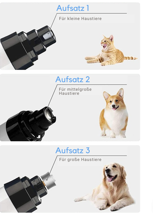 Painless & safe electric nail grinder for dogs & cats. Quiet operation makes pet grooming easy, promoting paw health.