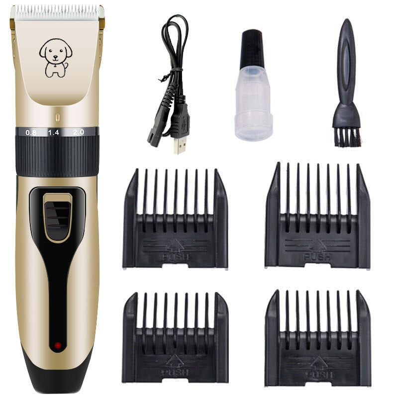 Quiet pet grooming clipper for dogs & cats, professional home kit, ideal for thick coats & sensitive pets.
