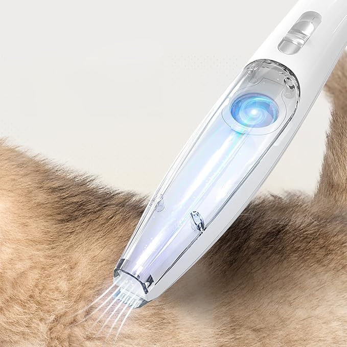 Rechargeable cordless pet clippers with powerful vacuum for dog & cat grooming. Collects fur as you trim quietly.