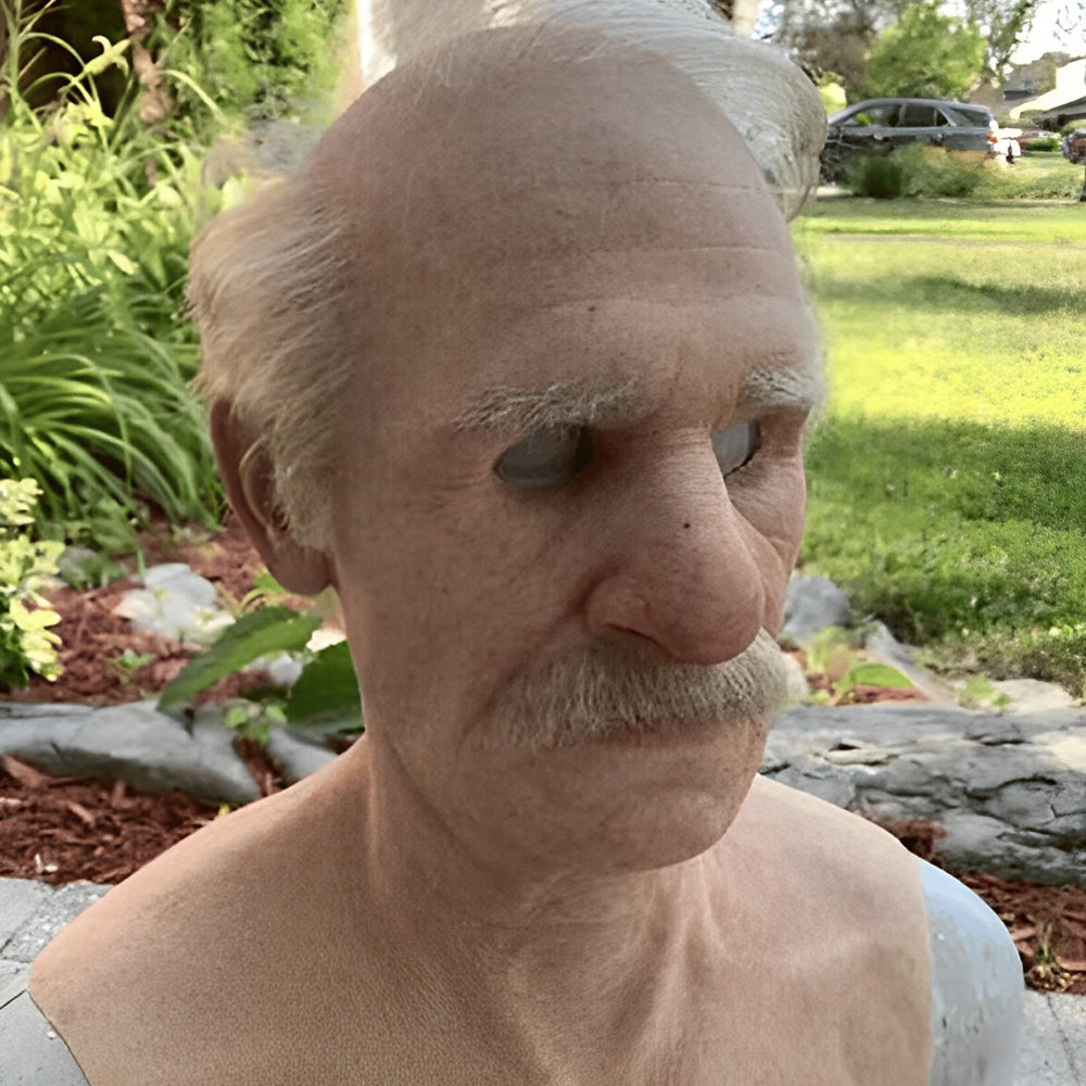 Latex old man mask, ideal for a Santa Claus or grandpa Halloween costume.