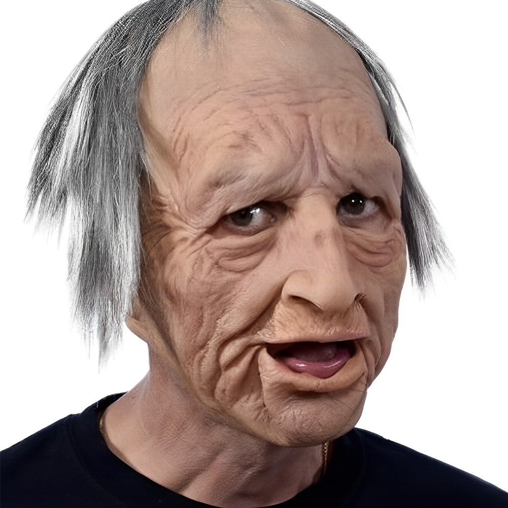 Unisex realistic old man headpiece, perfect for Halloween and themed parties.