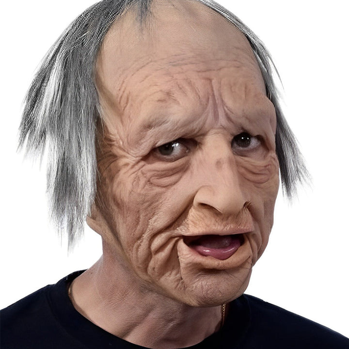 Unisex realistic old man headpiece, perfect for Halloween and themed parties.