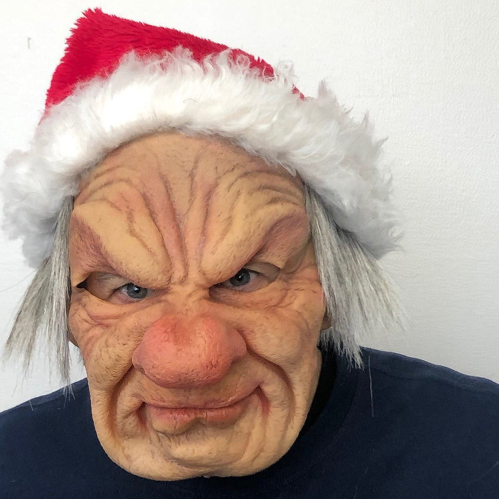 Cosplay old man mask, a realistic latex headpiece for character roles.