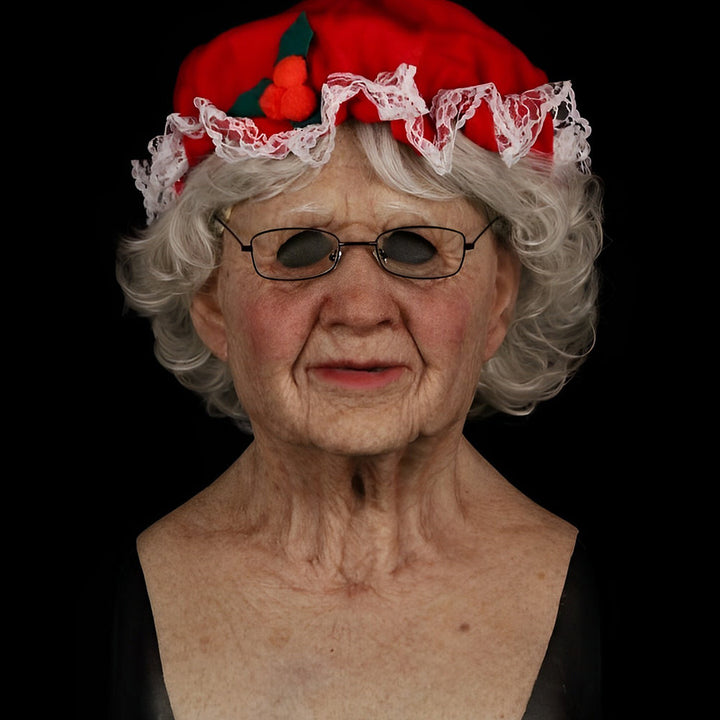 Theatre prop: expressive realistic old man latex mask for stage productions.