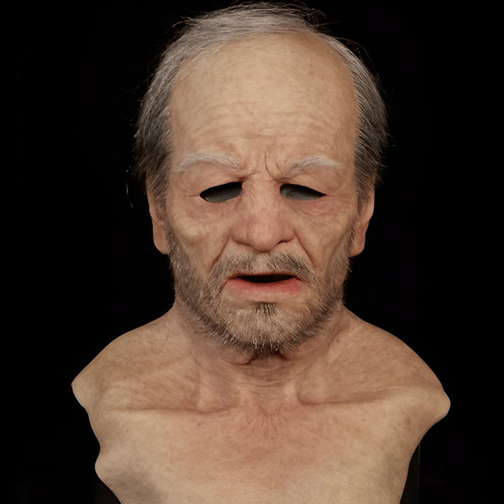 Realistic old man mask for dramatic theatre or fun Halloween parties.