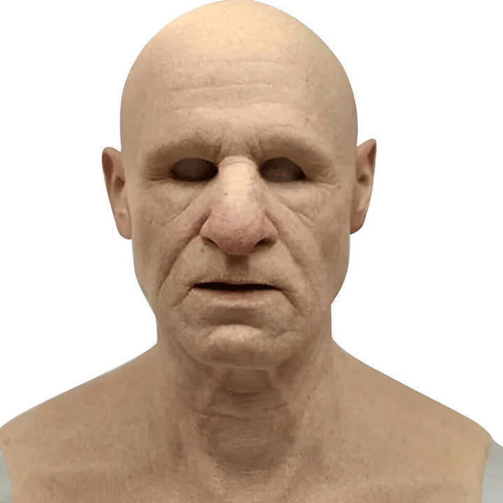 Halloween costume old man mask, a realistic and expressive latex headpiece.