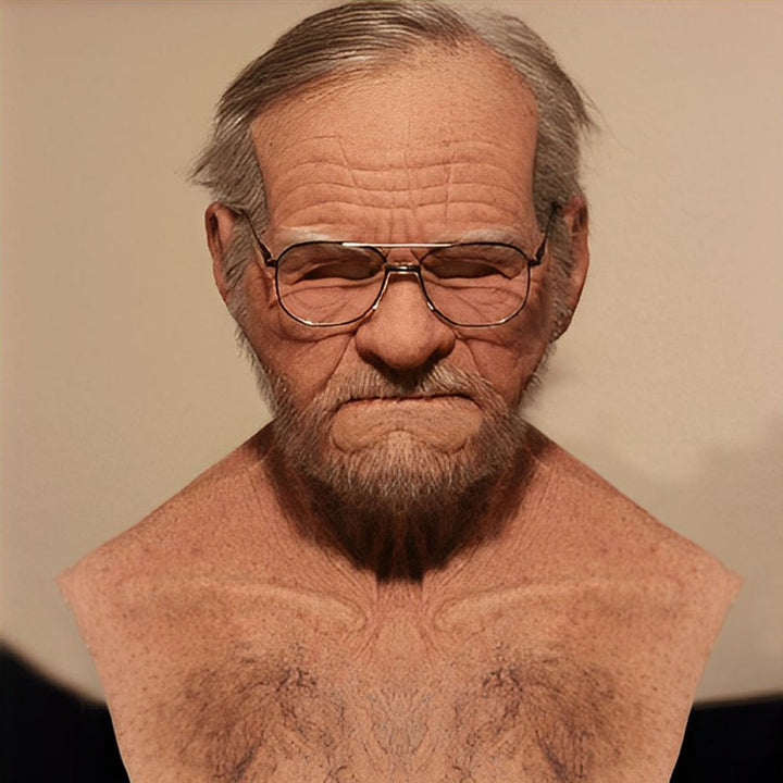 Unisex realistic old man mask, versatile for Halloween, cosplay, or theatre.