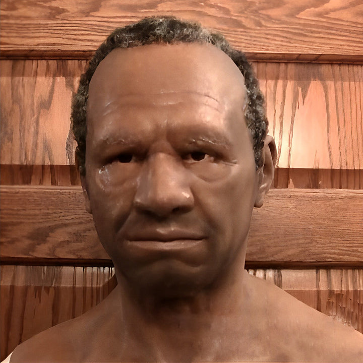 Detailed latex old man headpiece for a realistic Halloween costume.