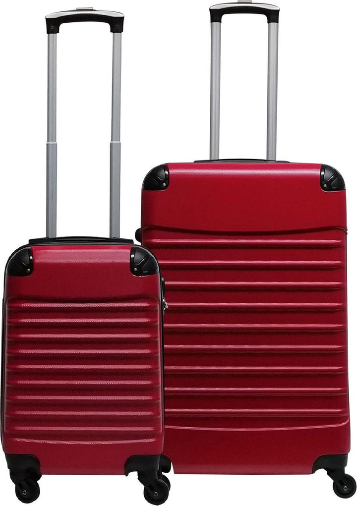 Siena Rosso 2-piece hard shell suitcase set with spinner wheels. Durable, lightweight travel luggage.