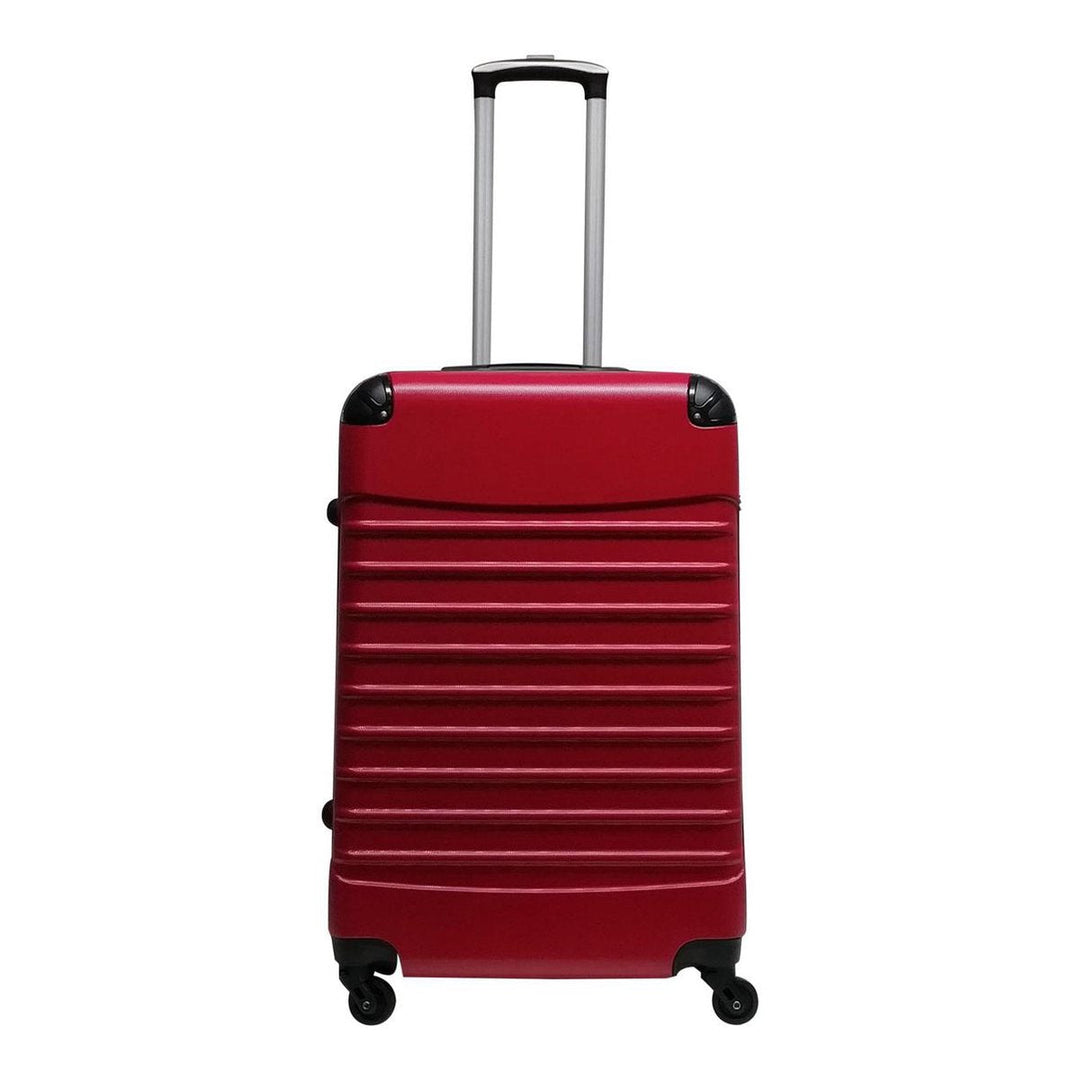 Vibrant Siena Rosso hard shell 2-piece suitcase set for travel. Spinner wheels & durable design.