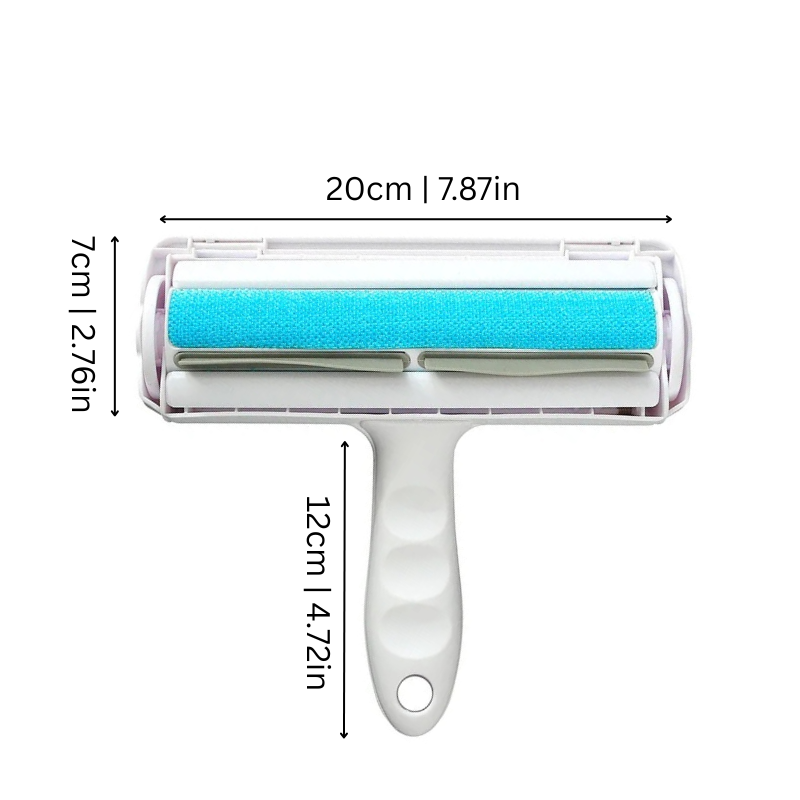 Effective fur roller removes pet hair from couches, carpets, and clothing. Lint cleaner for dog & cat fur on home surfaces.