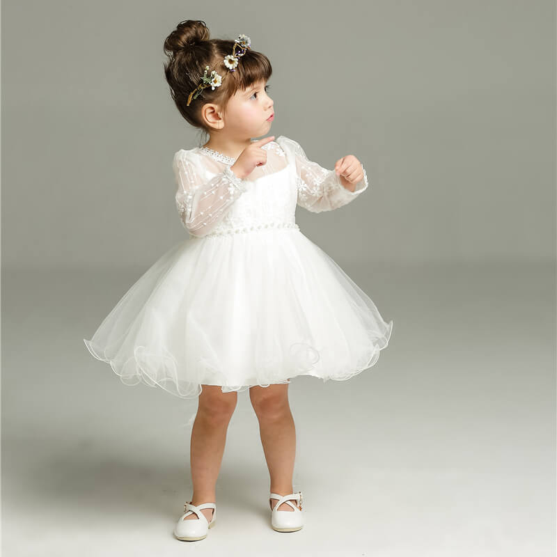 Elegant Clara girls' polka dot party dress. Perfect for special occasions, birthdays, and festive wear.
