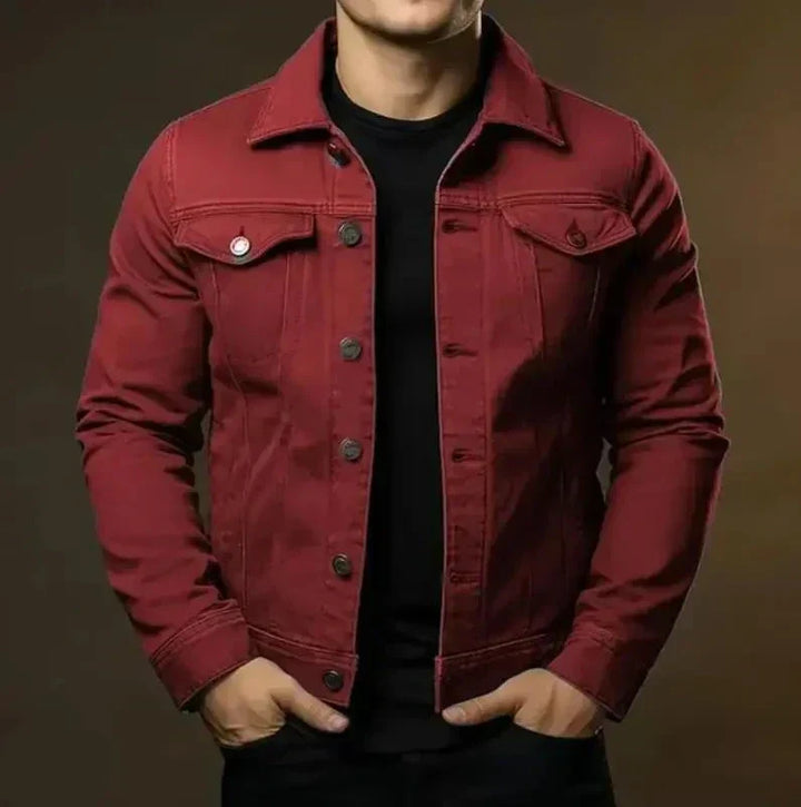Stylish men's denim jacket, a classic streetwear staple. Elevates men's fashion with casual comfort.