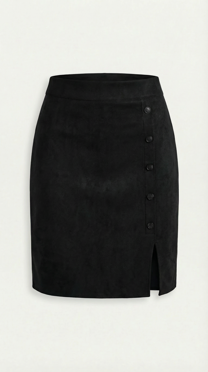 Elegant women's Hope buttoned high-waisted mini skirt, a must-have for chic everyday fashion.
