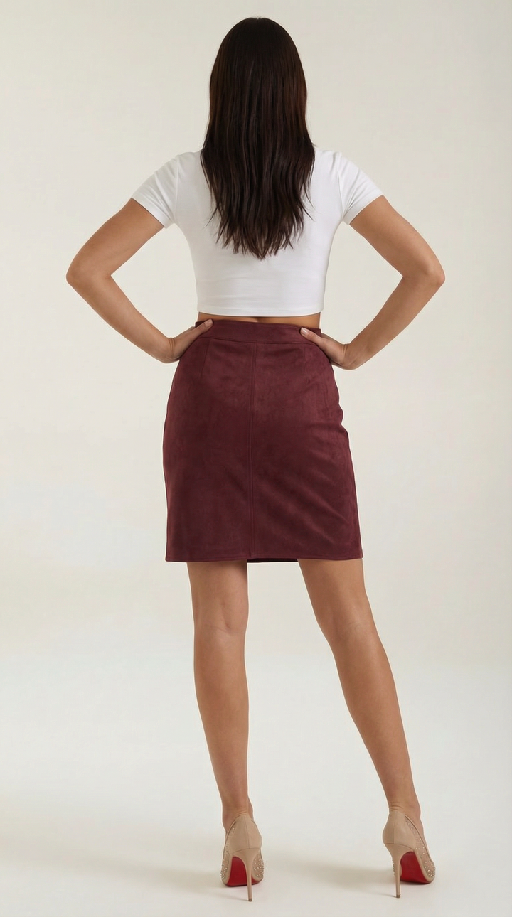 Hope women's high-waisted buttoned mini skirt, offering an elegant, chic, and versatile style.