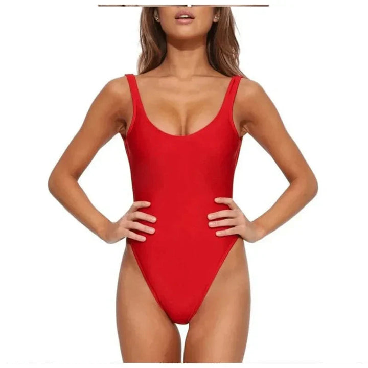 Stylish women's backless one-piece swimsuit, a summer essential for any vacation.