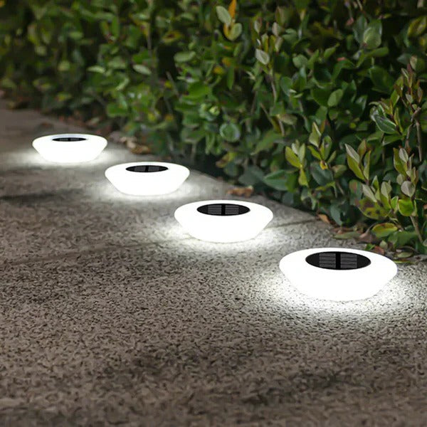 Eco-friendly solar garden stake light, automatic dusk-to-dawn. Rust-proof & IP65 weatherproof for easy outdoor lighting.