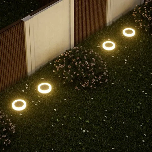Durable IP65 weatherproof solar garden stake light, rust-proof, provides reliable outdoor pathway & landscape lighting.