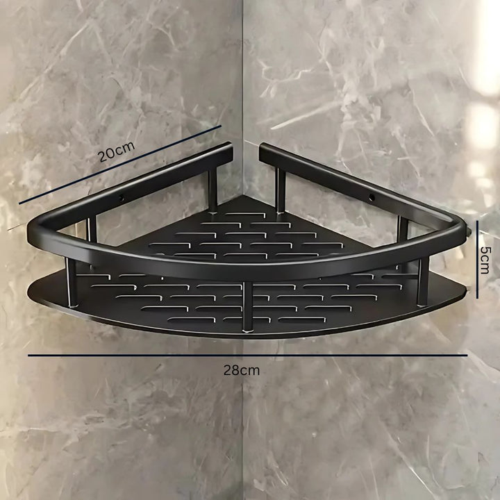 Modern wall-mounted rustproof shower caddy. Provides efficient bathroom storage & keeps essentials organized.