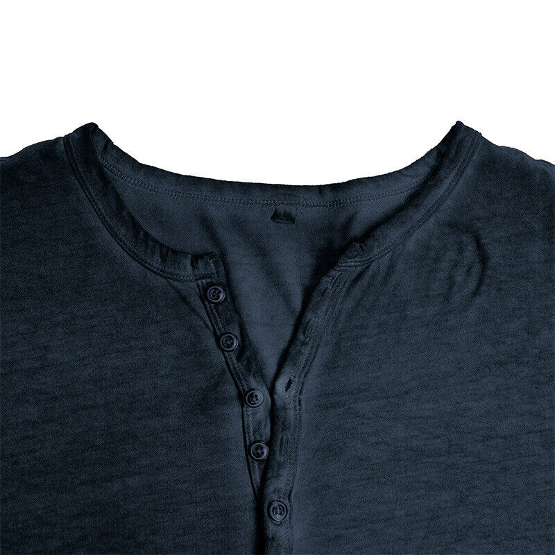 Versatile men's long sleeve Henley shirt, a must-have for every casual wardrobe.