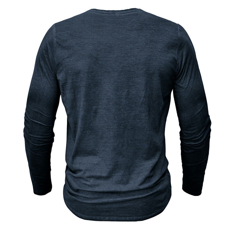 Men's comfortable long sleeve Henley top, designed for ultimate relaxed style.
