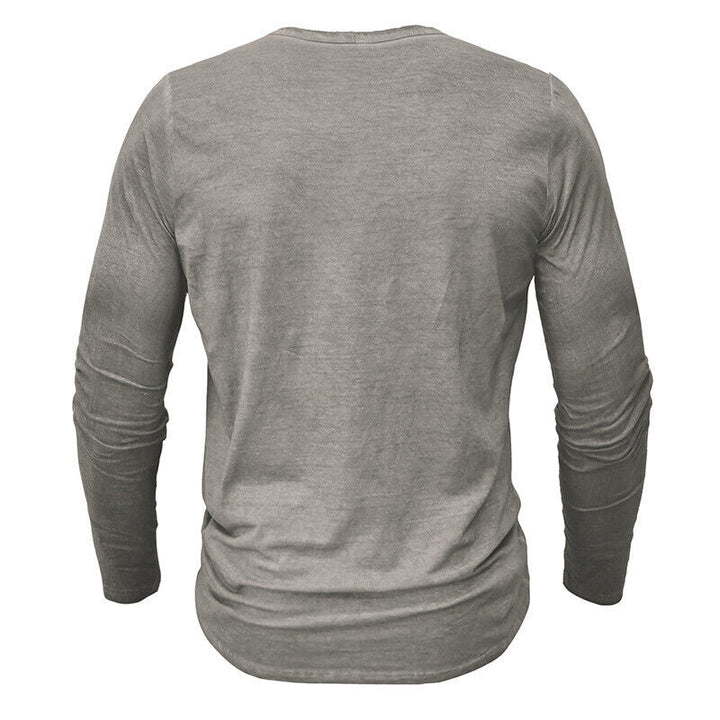 High-quality men's long sleeve Henley shirt, durable and stylish for lasting wear.