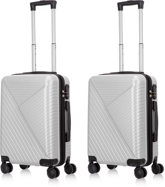 Compact & large hard shell suitcases, 2-piece set with TSA lock, lightweight for easy handling.