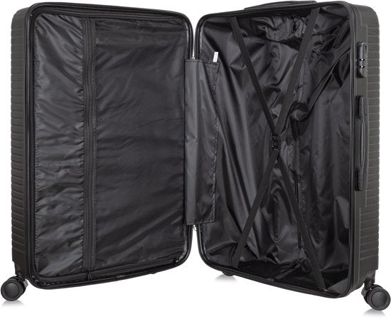 High-quality 2-piece hard shell luggage set with TSA lock, perfect for modern vacation adventures.