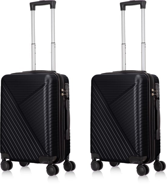 Convenient 2-piece hard shell travel bag set, lightweight & durable, featuring spinner wheels.