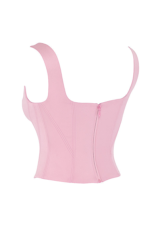 Modern elegant longline corset top, women's formal wear for a sleek perfect silhouette.