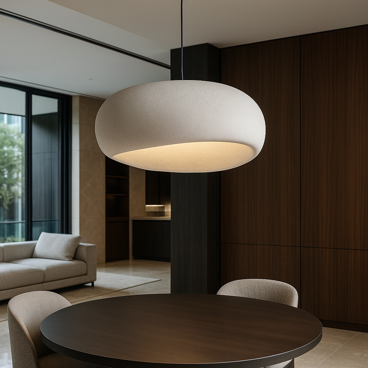 Modern Wasabi sculpted dome pendant light, adjustable for perfect contemporary interior illumination.