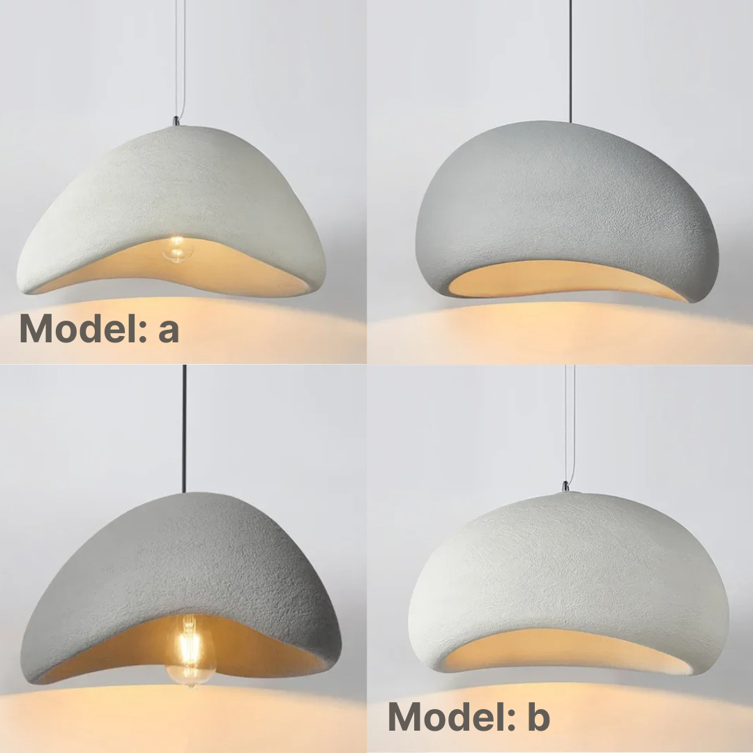Sleek Wasabi sculpted dome pendant light, adjustable height, ideal modern interior lighting for dining or living areas.