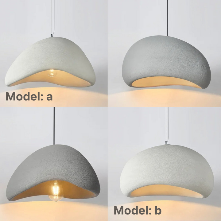 Sleek Wasabi sculpted dome pendant light, adjustable height, ideal modern interior lighting for dining or living areas.