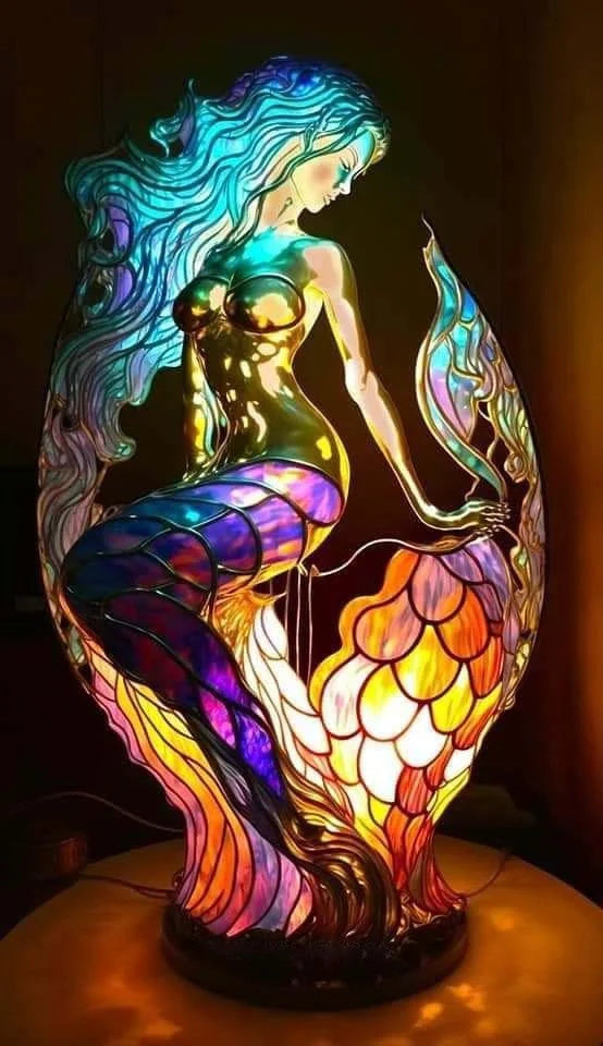 "Sculptural artistic table lamp with modern design, providing ambient lighting; features unique decorative centerpiece appeal