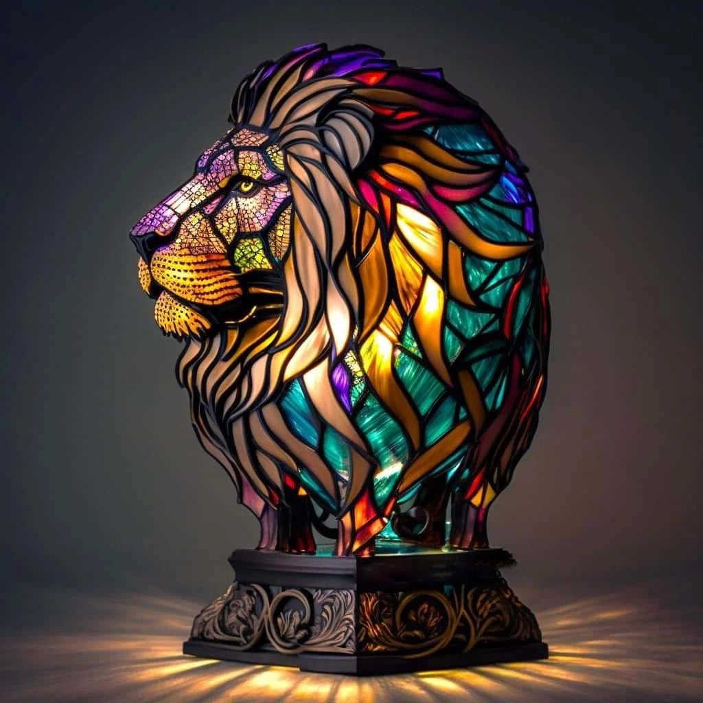 "Sculptural artistic table lamp with modern design, providing ambient lighting; features unique decorative centerpiece appeal