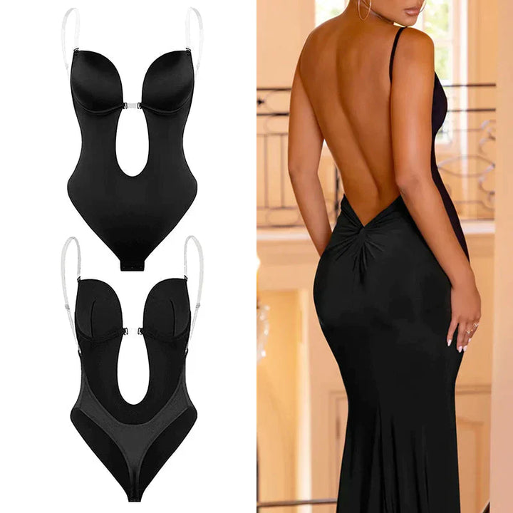 Backless women's shapewear provides essential bust support & tummy control for daily wear or events.
