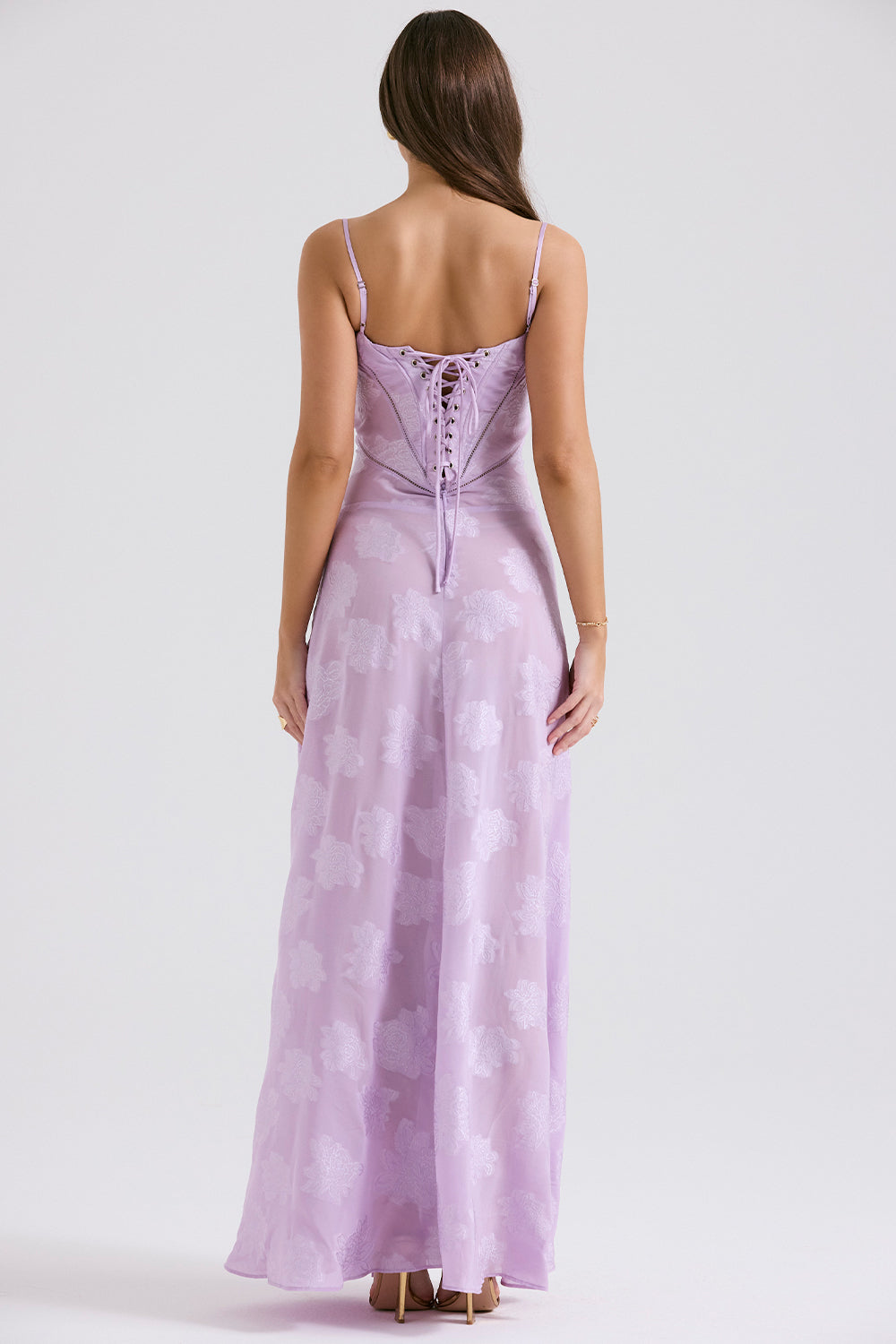 Summer floral maxi dress, Serenity Bloom design, perfect floor-length gown for women.