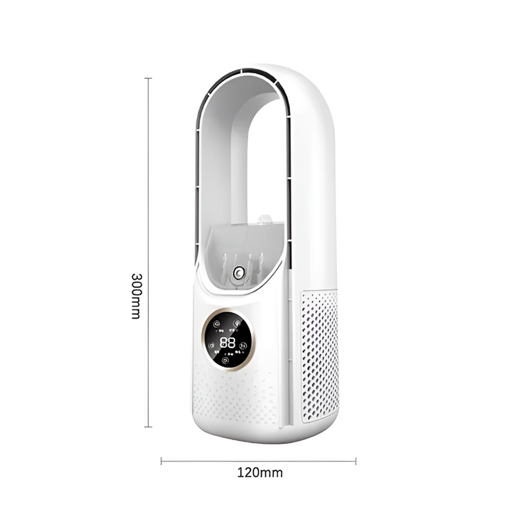 Universal portable air cooling fan, silent operation for comfortable home & office environments.